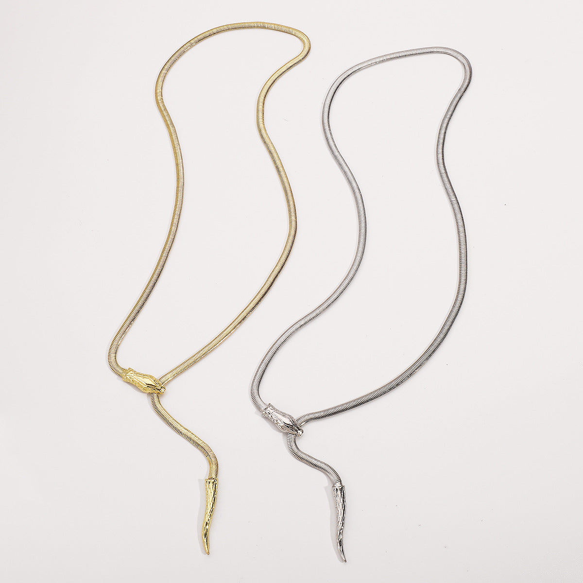 Wholesale Simple Long Snake Bone Chain Pull-out Necklace